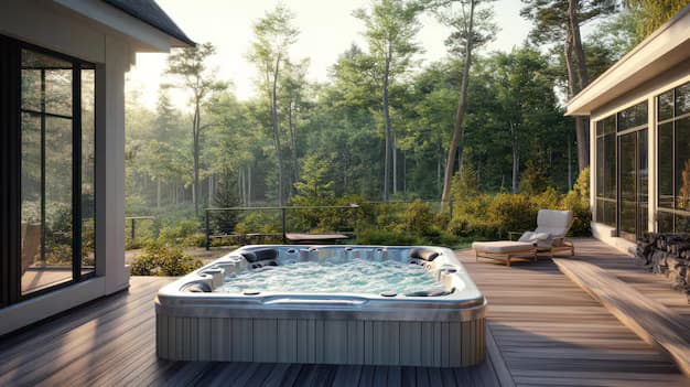 Hot tub installed on a professional concrete pad in Kitchener